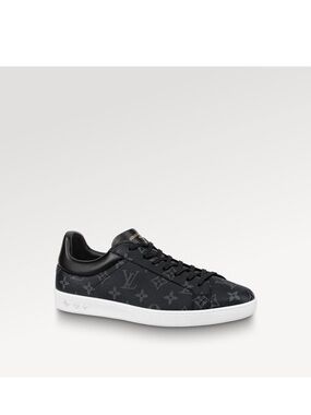 Louis Vuitton Men’s Black Monogram Low-Top Sneaker with White Sole